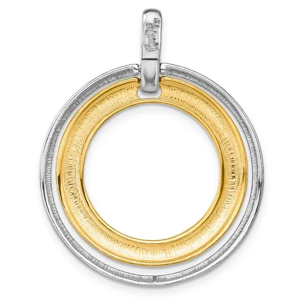 Leslie's Sterling Silver Gold-tone RH and Flash 24k Plated Pendant Image 3 Peran & Scannell Jewelers Houston, TX