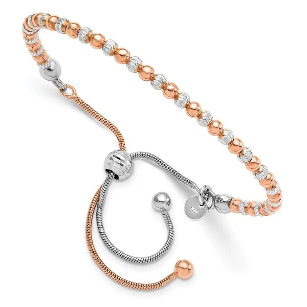 Leslie's Sterling Silver Rose Gold-plated D/C Adjustable Bracelet Chandlee Jewelers Athens, GA