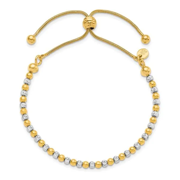 Leslie's Sterling Silver Gold-plated D/C Adjustable Bracelet Image 4 Mitchell's Jewelry Norman, OK