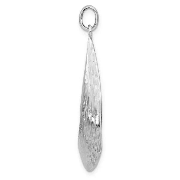 Leslie's Sterling Silver Radiant Esse RH-plat Polish/Textured Pendant Image 2 Spencer's Jewelers Athens, GA