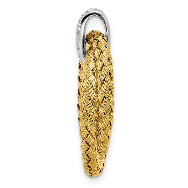 Leslie's Sterling Silver Rhodium-plated Gold-plated CZ Braided Pendant Image 3 Alexander Fine Jewelers Fort Gratiot, MI