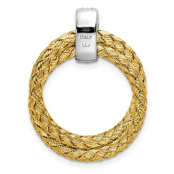 Leslie's Sterling Silver Rhodium-plated Gold-plated CZ Braided Pendant Image 4 Alexander Fine Jewelers Fort Gratiot, MI
