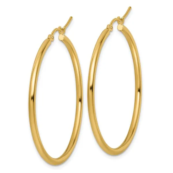 Leslie's 10K Polished Hinged Hoop Earrings Image 2 Mitchell's Jewelry Norman, OK