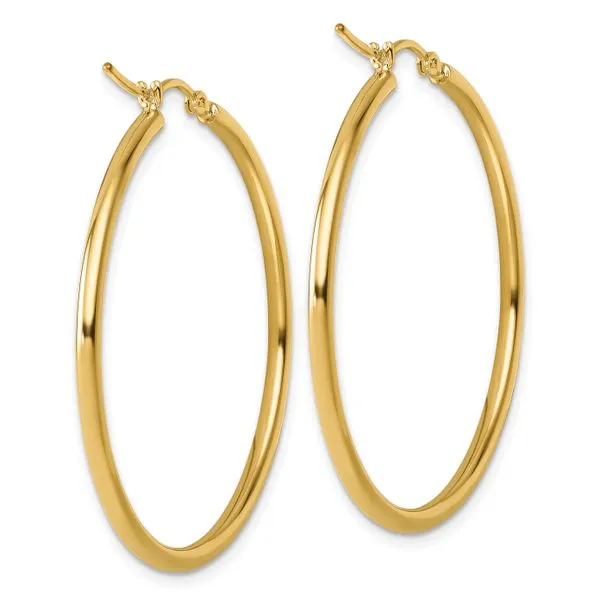 Leslie's 10K Polished Hinged Hoop Earrings Image 4 Mitchell's Jewelry Norman, OK