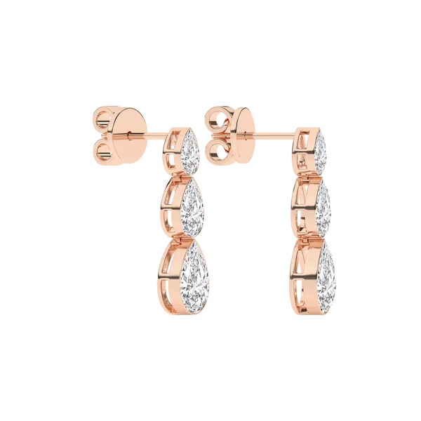 Seamless™ 3-Stone Graduated Diamond Drop Earrings (Pear)0.75CT, 2.7CTW Image 2 Cellini Design Jewelers Orange, CT