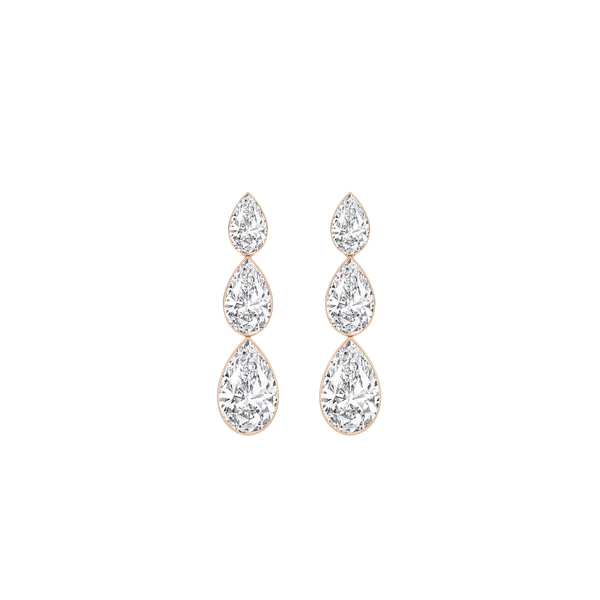 Seamless™ 3-Stone Graduated Diamond Drop Earrings (Pear)0.75CT, 2.7CTW Image 3 Cellini Design Jewelers Orange, CT