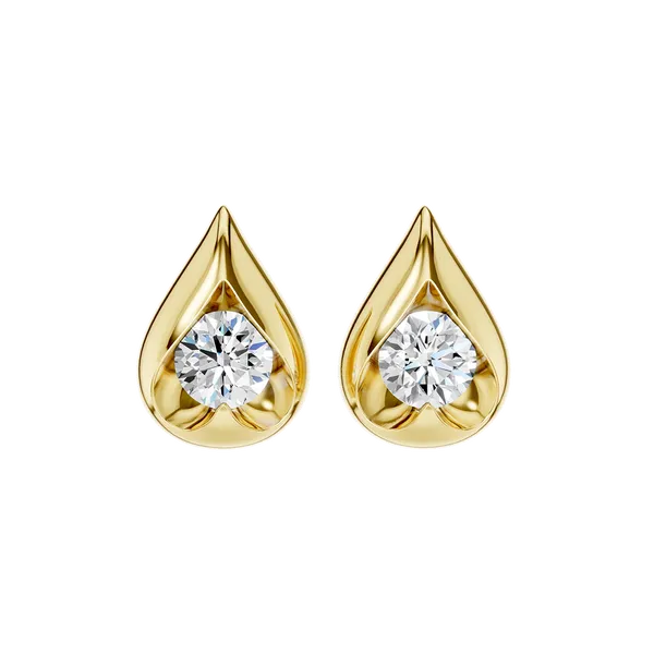 Boat-set Solitaire Stud Earrings (ROUND)/0.50CT, 1CTW Image 4 Hart's Jewelers Grants Pass, OR