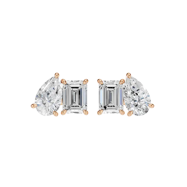 TOI ET MOI STUD EARRINGS (EMERALD & PEAR)/4CTW Image 4 Valentine's Fine Jewelry Dallas, PA