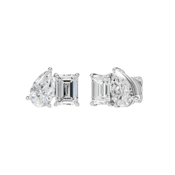 TOI ET MOI STUD EARRINGS (EMERALD & PEAR)/4CTW Cellini Design Jewelers Orange, CT