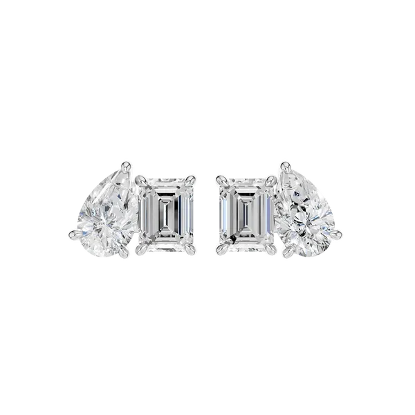 TOI ET MOI STUD EARRINGS (EMERALD & PEAR)/4CTW Image 4 Cellini Design Jewelers Orange, CT