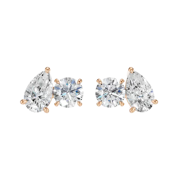 TOI ET MOI STUD EARRINGS (ROUND & PEAR)/2CTW Image 4 Hart's Jewelers Grants Pass, OR
