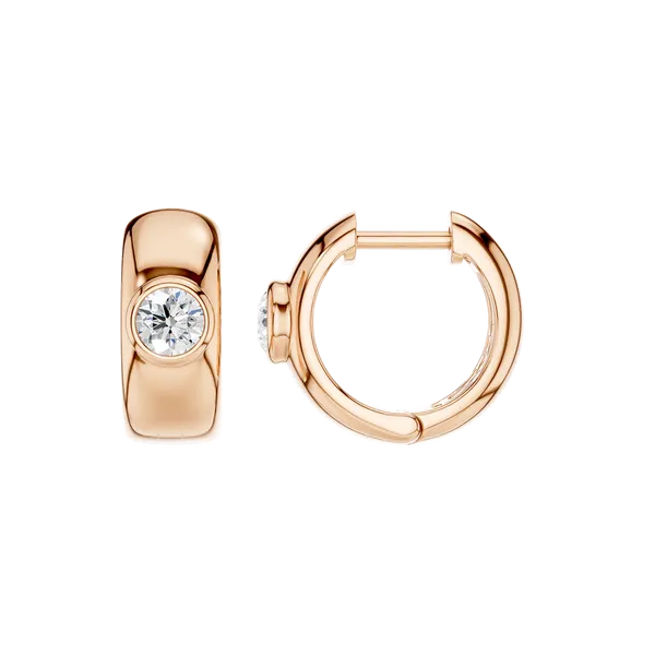 Bezel-set Huggies (ROUND)/0.25CT, 0.50CTW Image 2 Miner's Den Jewelers Royal Oak, MI