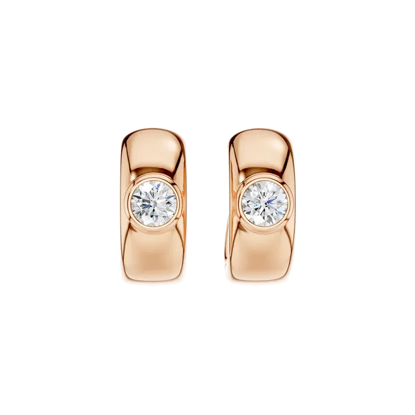 Bezel-set Huggies (ROUND)/0.25CT, 0.50CTW Image 4 Miner's Den Jewelers Royal Oak, MI