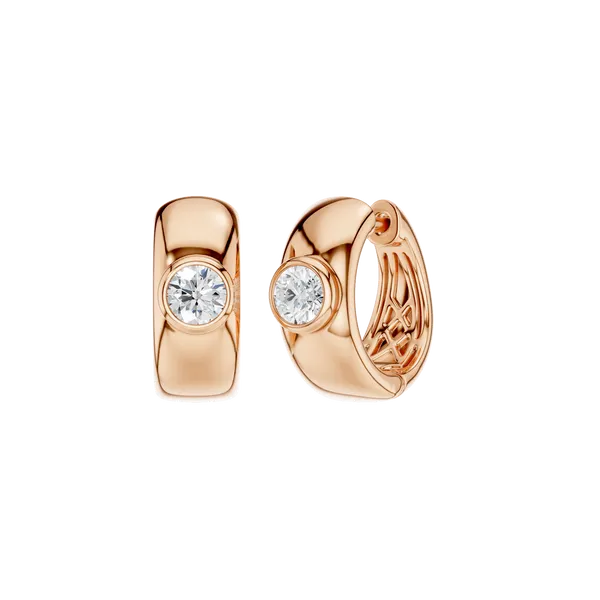 Bezel-set Huggies (ROUND)/0.25CT, 0.50CTW Image 5 Miner's Den Jewelers Royal Oak, MI