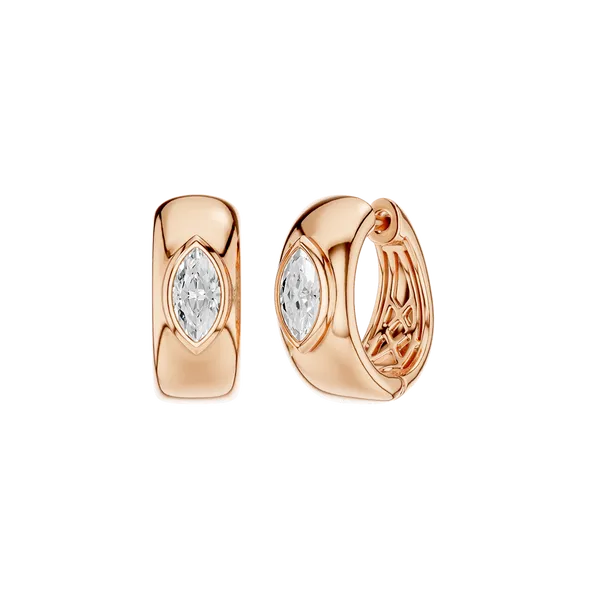 Bezel-set Huggies (MRQ)/0.25CT, 0.50CTW Cellini Design Jewelers Orange, CT