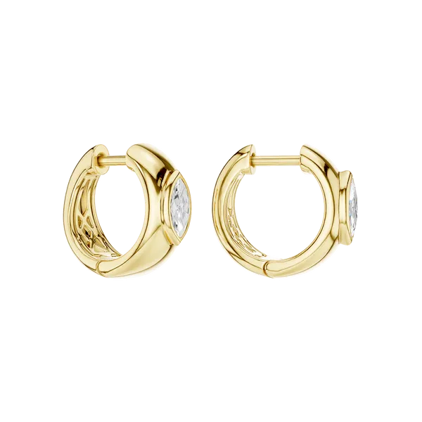 Bezel-set Huggies (MRQ)/0.25CT, 0.50CTW Image 3 Miner's Den Jewelers Royal Oak, MI