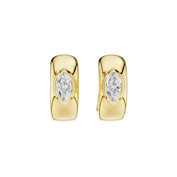 Bezel-set Huggies (MRQ)/0.25CT, 0.50CTW Image 4 Miner's Den Jewelers Royal Oak, MI