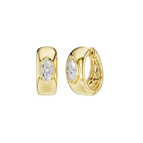 Bezel-set Huggies (MRQ)/0.25CT, 0.50CTW Image 5 Miner's Den Jewelers Royal Oak, MI