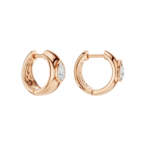 Bezel-set Huggies (PEAR)/0.25CT, 0.50CTW Image 3 Miner's Den Jewelers Royal Oak, MI