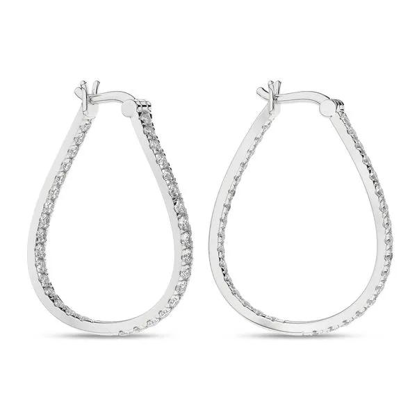 Curved Hoop Earrings/1.5Ctw Image 2 Cellini Design Jewelers Orange, CT