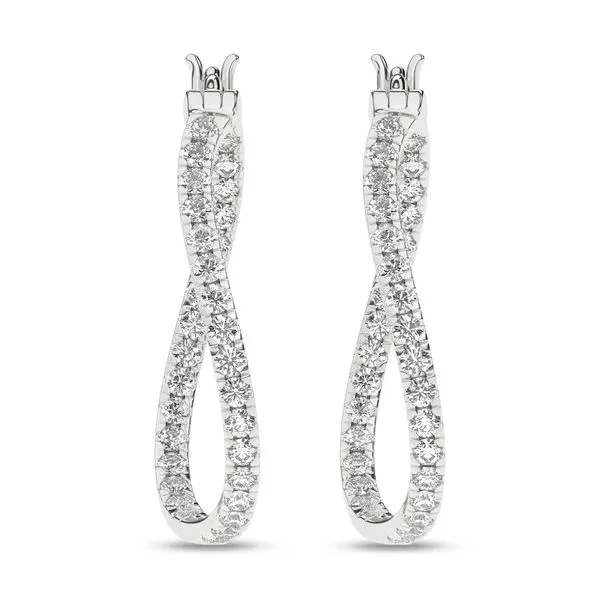 Curved Hoop Earrings/1.5Ctw Image 3 Cellini Design Jewelers Orange, CT