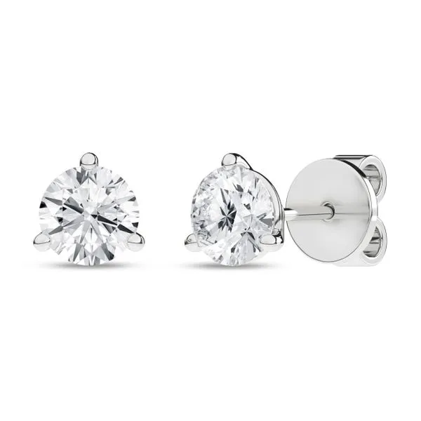 3-Prong Martini Solitaire Stud Earrings/0.75Ct, 1.5Ctw Image 2 Miner's Den Jewelers Royal Oak, MI