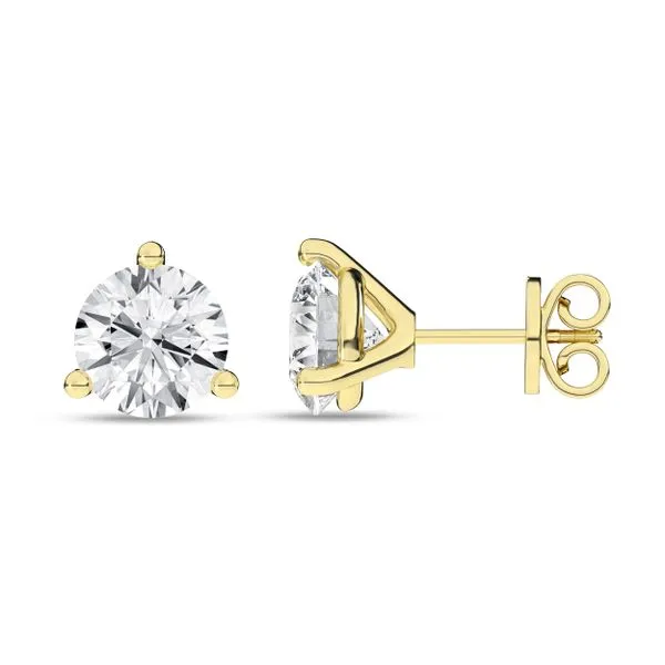 3-Prong Martini Solitaire Stud Earrings/2Ct, 4Ctw Image 2 Miner's Den Jewelers Royal Oak, MI