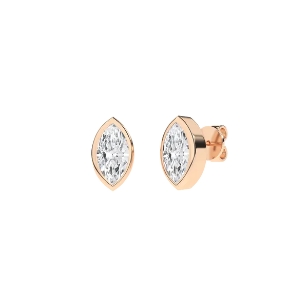 Bezel-Set Solitaire Earrings (Marquise)3Ctw Image 4 Miner's Den Jewelers Royal Oak, MI