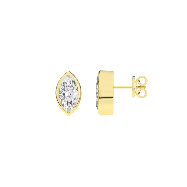 Bezel-Set Solitaire Earrings (Marquise)3Ctw Cellini Design Jewelers Orange, CT