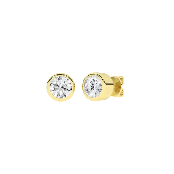 Bezel-Set Solitaire Earrings (Round)3Ctw Cellini Design Jewelers Orange, CT