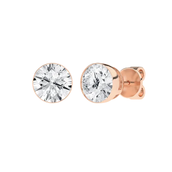 Seamless™ Solitaire Earrings (Round)2CT, 4CTW Miner's Den Jewelers Royal Oak, MI