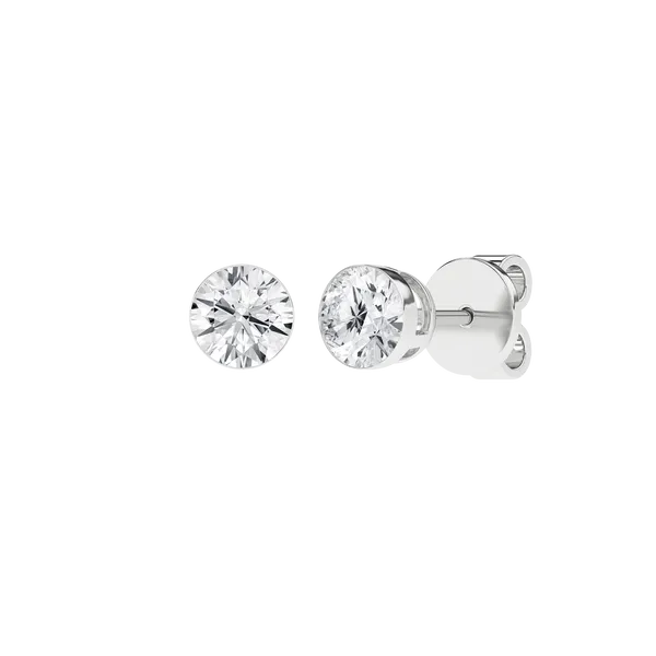 Seamless™ Solitaire Earrings (Round)0.75CT, 1.5CTW Image 5 Miner's Den Jewelers Royal Oak, MI