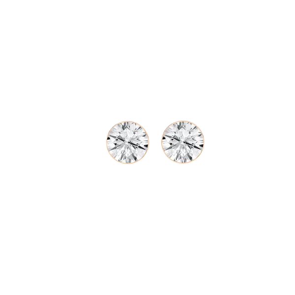Seamless™ Solitaire Earrings (Round)0.5CT, 1CTW Image 3 Miner's Den Jewelers Royal Oak, MI