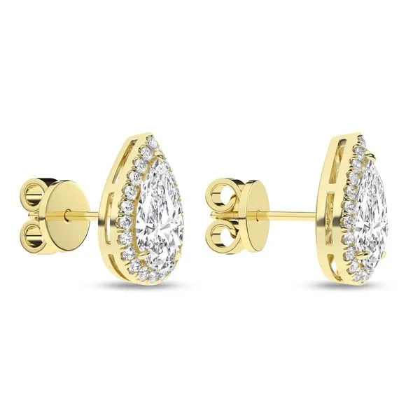 Halo Stud Earrings (Pear)/1.5Ct, 3.25Ctw Image 3 Cellini Design Jewelers Orange, CT