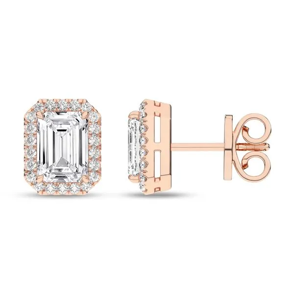 Halo Stud Earrings (Emerald)/1Ct, 2.25Ctw Image 2 Cellini Design Jewelers Orange, CT