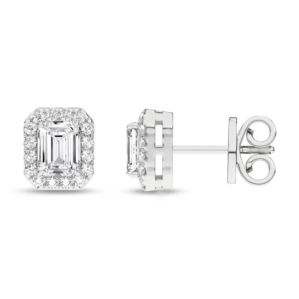 Halo Stud Earrings (Emerald)/0.5Ct, 1.16Ctw Image 2 Cellini Design Jewelers Orange, CT