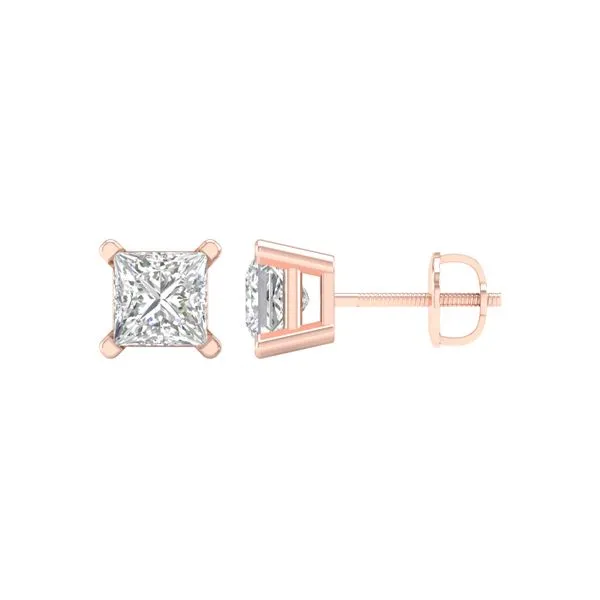 Solitaire Stud Earrings (Princess)/0.75Ct, 1.5Ctw Image 2 Cellini Design Jewelers Orange, CT