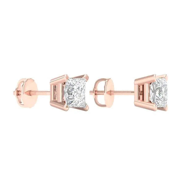 Solitaire Stud Earrings (Princess)/0.75Ct, 1.5Ctw Image 3 Cellini Design Jewelers Orange, CT