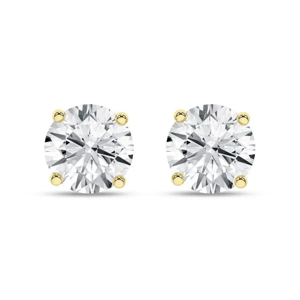 Solitaire Stud Earrings (Round)/1Ct, 2Ctw Image 4 Cellini Design Jewelers Orange, CT