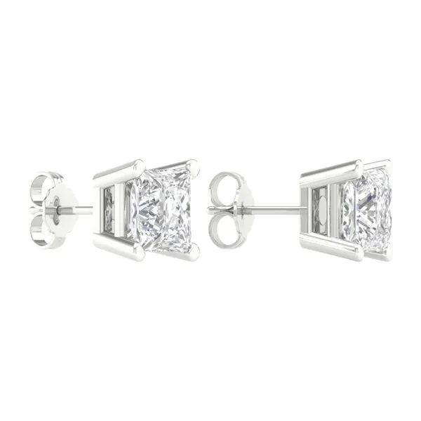 Solitaire Stud Earrings (Princess)/2Ct, 4Ctw Image 2 Cellini Design Jewelers Orange, CT