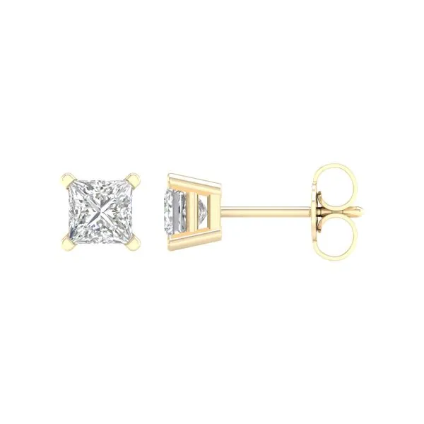 Solitaire Stud Earrings (Princess)/0.375Ct, 0.75Ctw Image 2 Cellini Design Jewelers Orange, CT