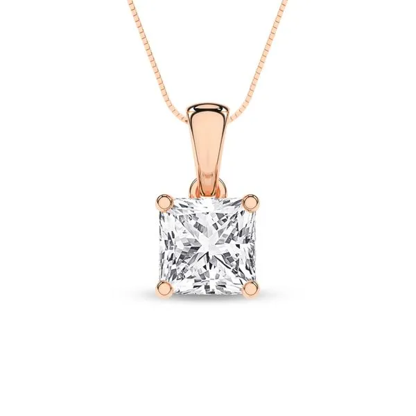 Solitaire Pendant (Princess)/0.5Ct, 0.5Ctw Cellini Design Jewelers Orange, CT