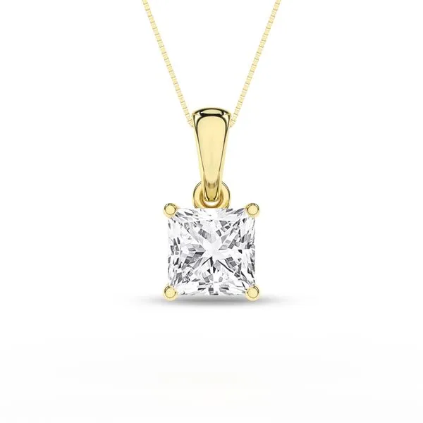 Solitaire Pendant (Princess)/0.75Ct, 0.75Ctw Cellini Design Jewelers Orange, CT