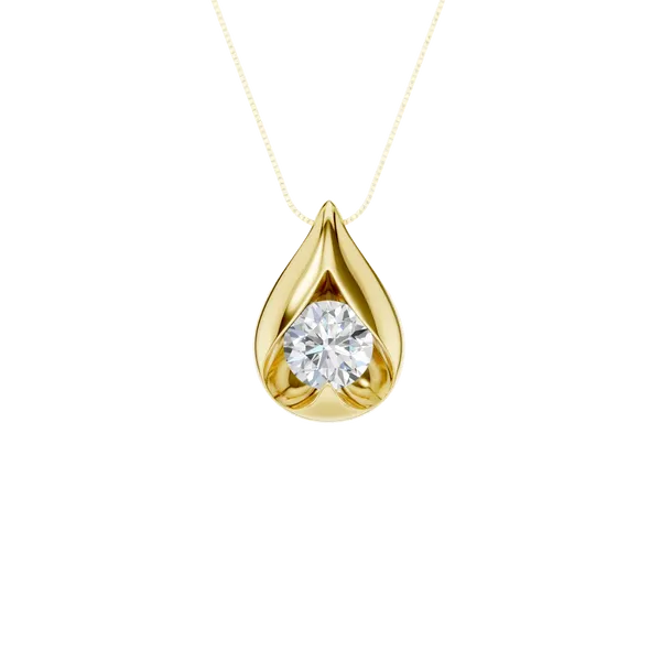 Boat-set Solitaire Pendant (ROUND)/1CT, 1CTW Image 5 Cellini Design Jewelers Orange, CT