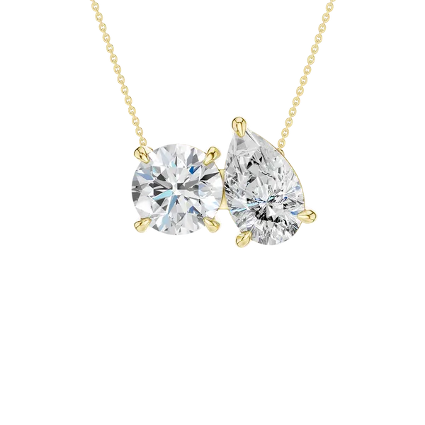 TOI ET MOI PENDANT (ROUND & PEAR)/4CTW Banks Jewelers Burnsville, NC
