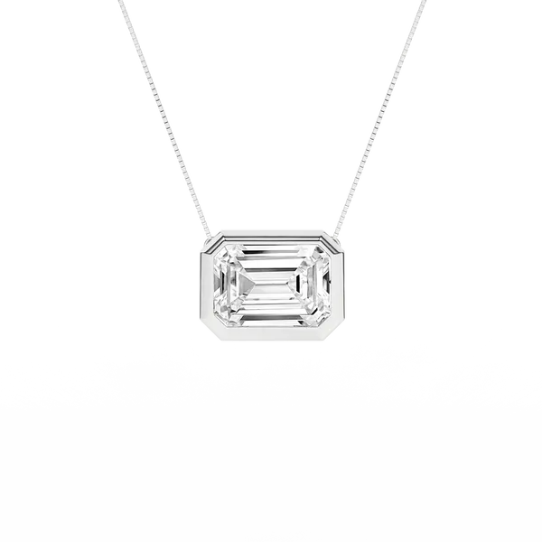 Bezel-Set Solitaire Pendant (Emerald)2Ctw Image 5 Cellini Design Jewelers Orange, CT