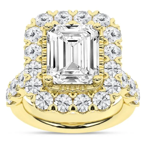 Elegant Halo Ring (Emerald)/4Ct, 5.4Ctw Image 3 Cellini Design Jewelers Orange, CT