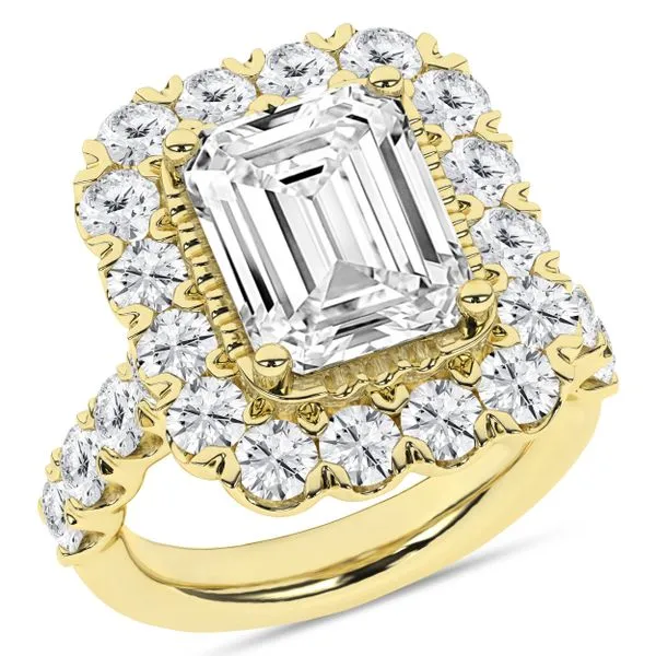 Elegant Halo Ring (Emerald)/4Ct, 5.4Ctw Image 4 Cellini Design Jewelers Orange, CT