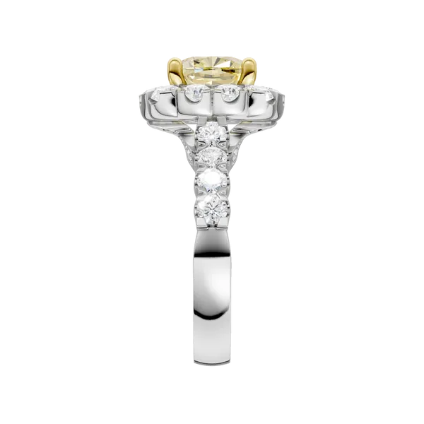 ELEGANT HALO RING (Yellow CUSHION)/2CT, 3CTW Image 3 Cellini Design Jewelers Orange, CT