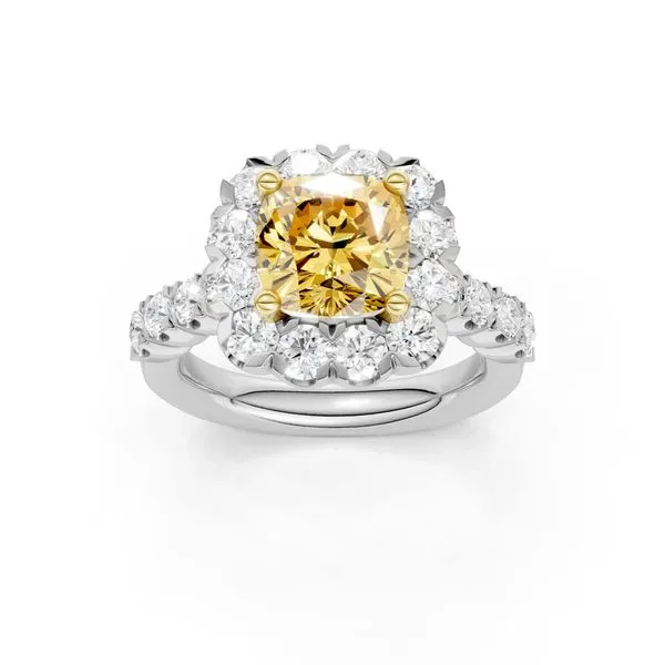 ELEGANT HALO RING (Yellow CUSHION)/2CT, 3CTW Image 5 Cellini Design Jewelers Orange, CT
